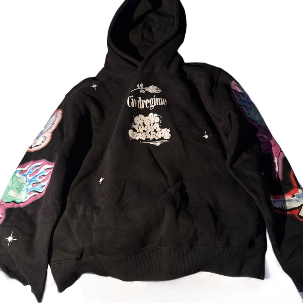 Civil Regime Graffiti Black Graphic Hoodie